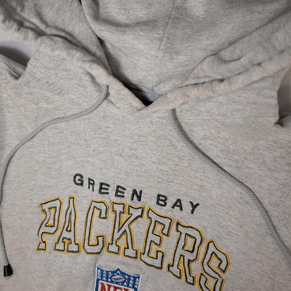 Men's Champion Green Bay Packers Gray Hoodie L - Picture 8 of 13